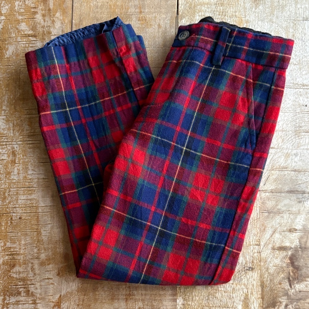 Janie and Jack Boys Plaid Wool Pants size 6 - Picture 1 of 7